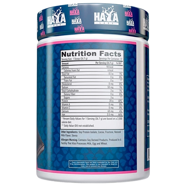 Proteină Haya Labs 100% Pure All Natural Pea Protein isolate 454 g Ciocolată | praf photo 2