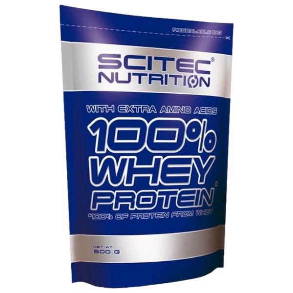 Proteină Scitec Nutrition 100% WHEY PROTEIN 500 g Сăpșuni | praf photo 1