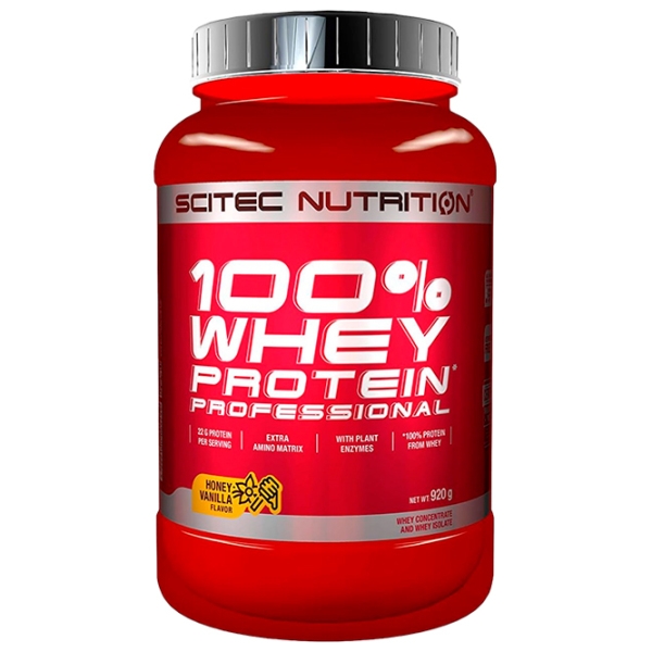 Proteină Scitec Nutrition 100% Whey Protein Professional 920 g Miere, vanilie | praf photo 1