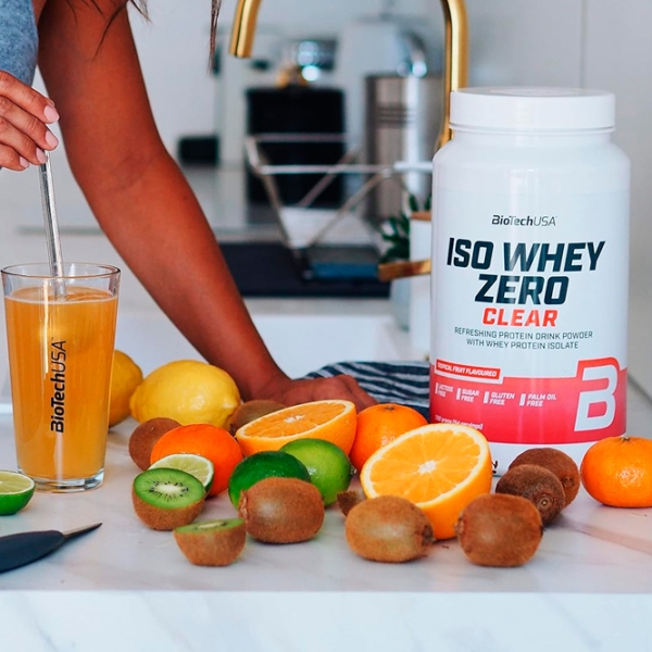 Proteină BioTechUSA Iso Whey Zero Clear 454 g Fructe tropicale | praf photo 7