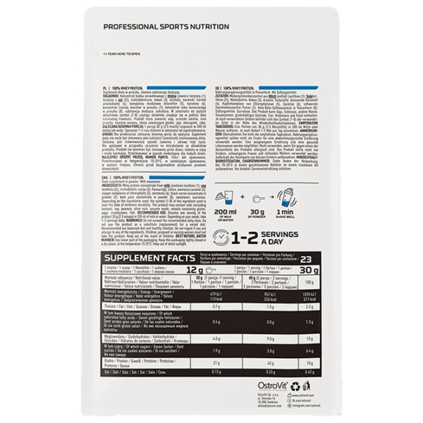 Протеин OstroVit 100% WHEY PROTEIN 700 г Клубника | порошок photo 2
