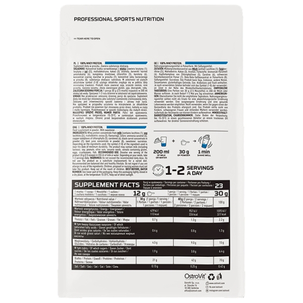 Proteină OstroVit 100% WHEY PROTEIN 700 g Unt de arahide | praf photo 3