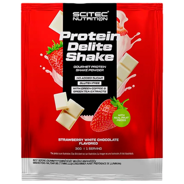 Proteină Scitec Nutrition Protein Delite Shake 30 g Căpșuni, ciocolată albă | praf photo 1