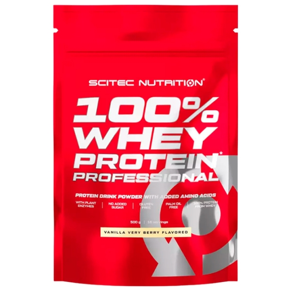 Протеин Scitec Nutrition 100% Whey Protein Professional 500 г Ягоды, ваниль | порошок photo 1