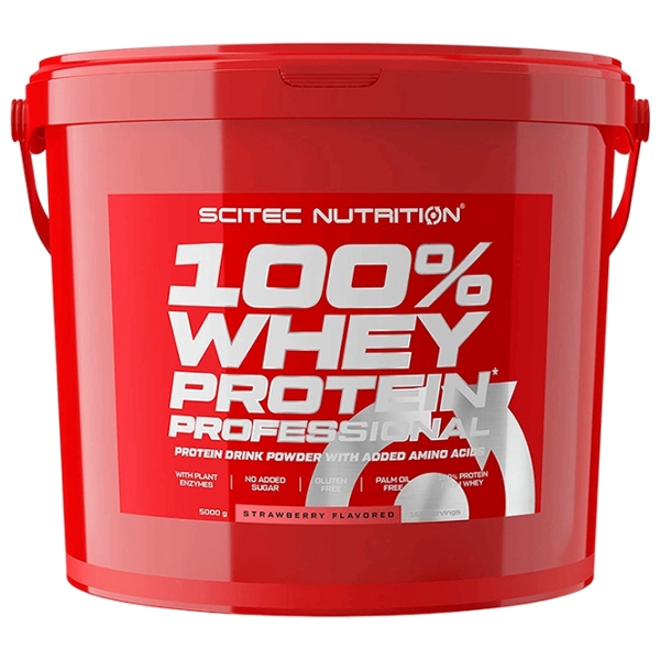 Proteină Scitec Nutrition 100% Whey Protein Professional 5000 g Сăpșuni | praf photo 1