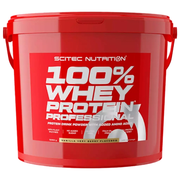 Протеин Scitec Nutrition 100% Whey Protein Professional 5000 г Ягоды, ваниль | порошок photo 1
