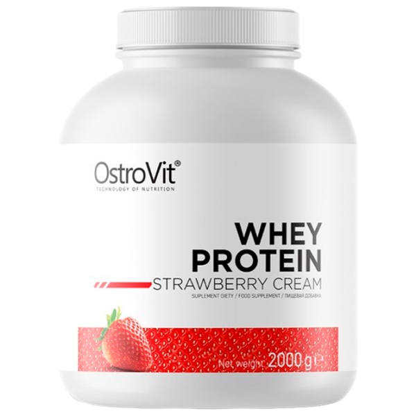 Протеин OstroVit Whey Protein 2000 г Земляника с кремом | порошок photo 1