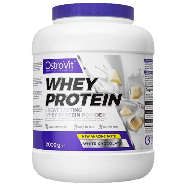 Proteină OstroVit Whey Protein 2000 g Ciocolată albă | praf photo 1
