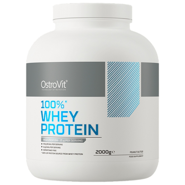 Proteină OstroVit 100% WHEY PROTEIN 2000 g Unt de arahide | praf photo 1