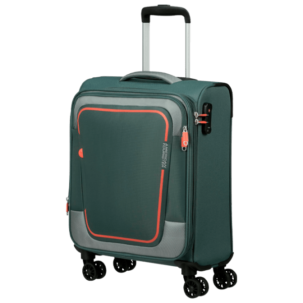 Чемодан American Tourister Pulsonic Spinner Expandable Тёмно-зелёный 40л   photo 1