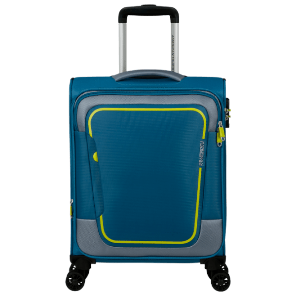 Чемодан American Tourister Pulsonic Spinner Expandable Blue Lime Green 40 л  photo 1