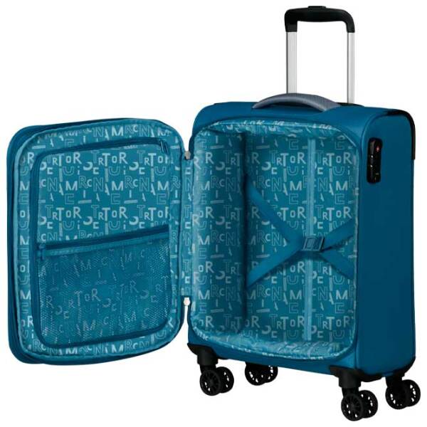 Чемодан American Tourister Pulsonic Spinner Expandable Blue Lime Green 40 л  photo 4