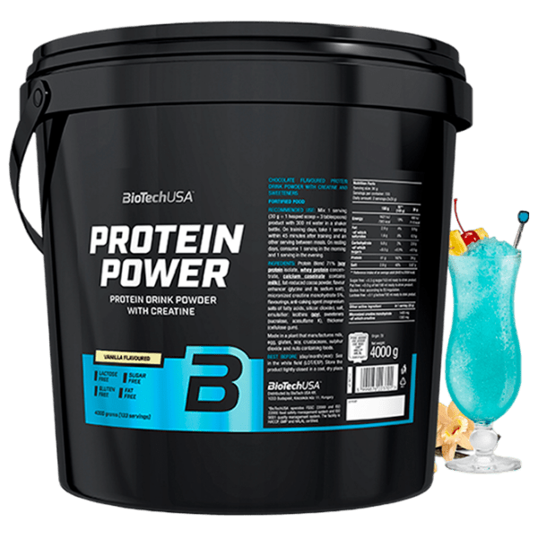 Proteină BioTechUSA Protein Power 4000 g Vanilie | praf photo 1