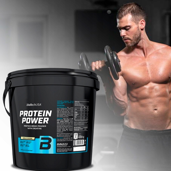 Proteină BioTechUSA Protein Power 4000 g Vanilie | praf photo 4