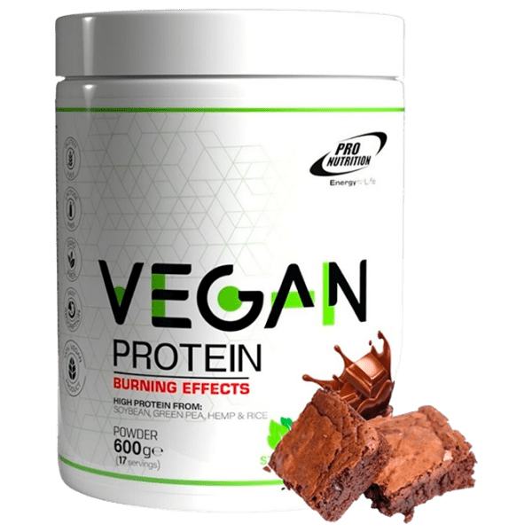 Proteină Pro Nutrition Protein Powder Vegan Protein Burning Effects 600 g Brownie cu ciocolată | praf photo 1