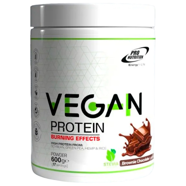 Proteină Pro Nutrition Protein Powder Vegan Protein Burning Effects 600 g Brownie cu ciocolată | praf photo 2