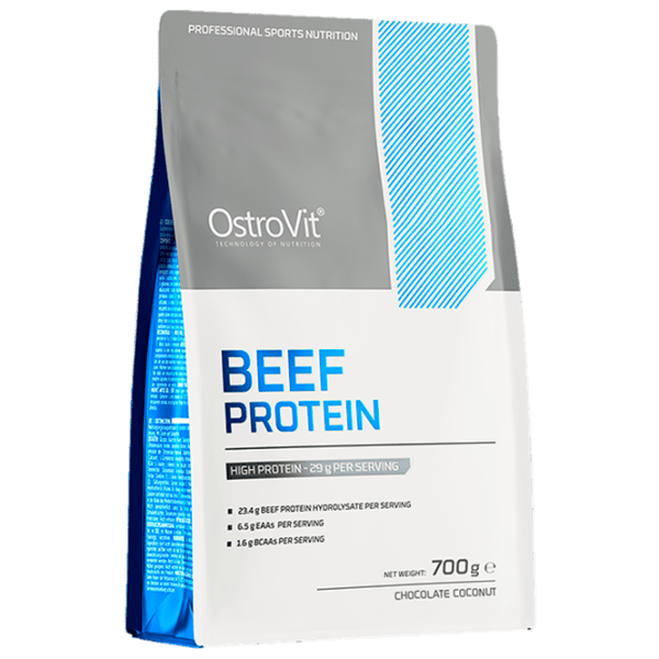 Proteină OstroVit Beef Protein 700 g Ciocolată, nucă de cocos | praf photo 1