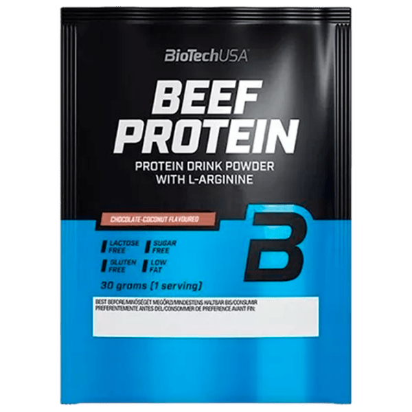 Proteină BioTechUSA Beef Protein 30 g Ciocolată, Cocos | praf photo 1