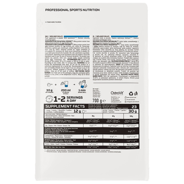 Proteină OstroVit 100% Whey Isolate 700 g Fructe de pădure | praf photo 2