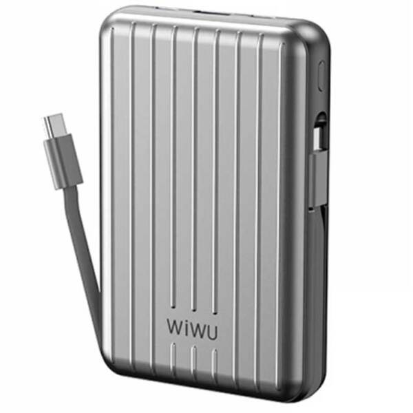 Power Bank 10000 мАч WIWU Trunk (22.5 Вт) Серебристый  photo 2