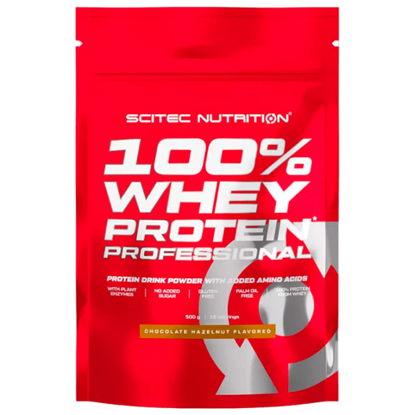 Proteină Scitec Nutrition 100% Whey Protein Professional 500 g Ciocolată, nuci | praf photo 1