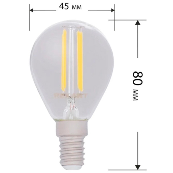 Bec LED cu filament Rexant 604-125 E14 | 7.5 W | Yellow photo 3