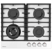 Plită încorporabilă pe gaz Hansa BHKW671830 White Sticlă călită, Gratare: Fontă