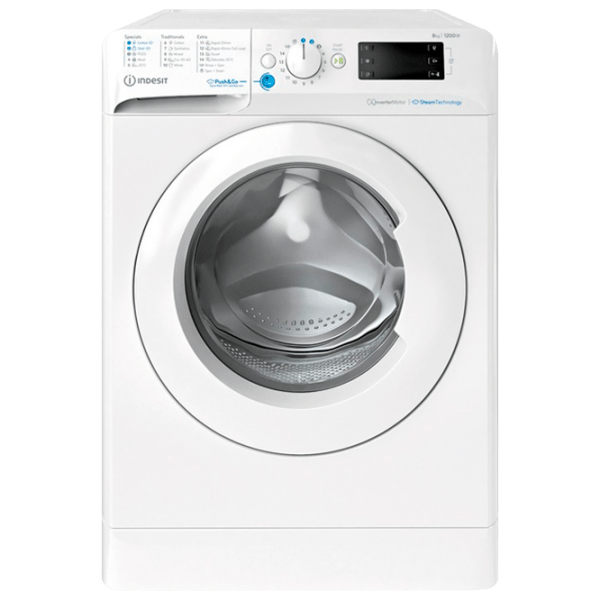 Mașină de spălat Indesit BWE 81295X WV White 8 kg, 1200 rpm, B photo 1