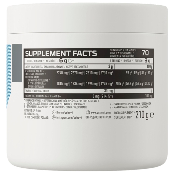 Complexe preantrenament OstroVit Citrulline (5903246224030) 210 g photo 3
