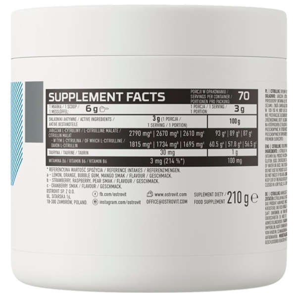 Complexe preantrenament OstroVit Citrulline (5903246224054) 210 g photo 3