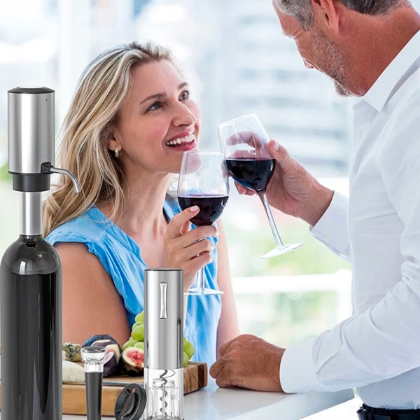 Set desfacător de vin Circle Joy SGS-KD-8 Silver  photo 4