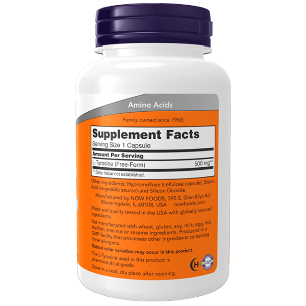 Aminoacizi Now Foods L-Tyrosine (733739001627) 500 mg photo 2