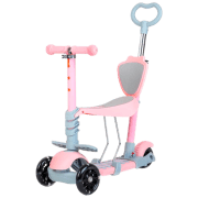 Trotinetă pentru copii cu trei roți Baby Mix Multi (8596164153796) Pink 1 an, 30 kg, Din PU