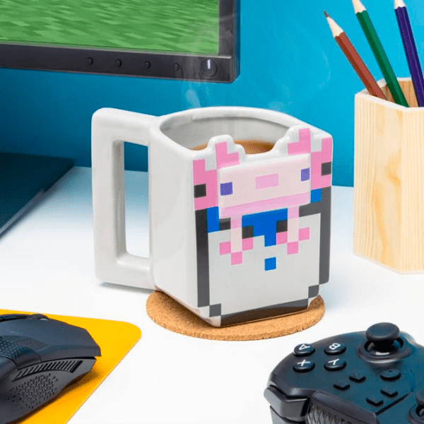 Cană Paladone Minecraft Axolotl Shaped Mug Gray 400 ml photo 2
