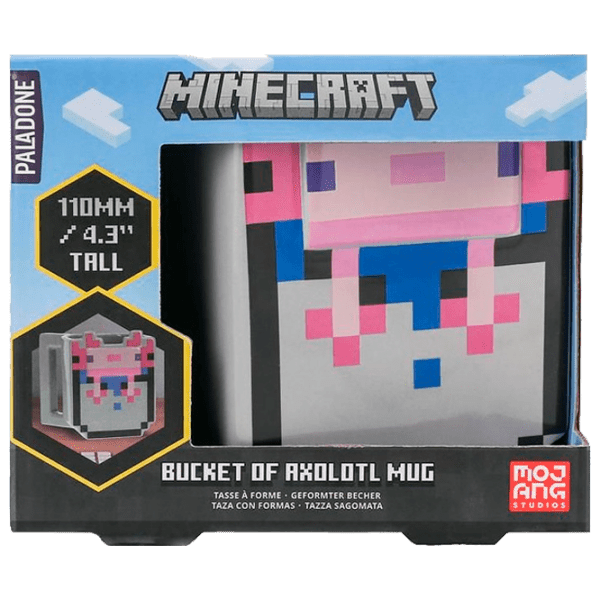 Cană Paladone Minecraft Axolotl Shaped Mug Gray 400 ml photo 3