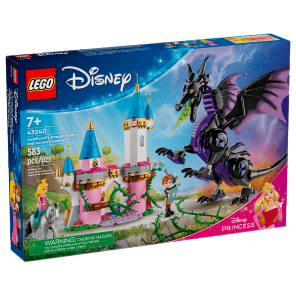 Constructor LEGO Maleficent’s dragon form and Aurora's castle Multicolor Numărul de piese 583, 7+ photo 1