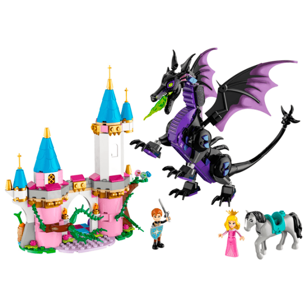 Constructor LEGO Maleficent’s dragon form and Aurora's castle Multicolor Numărul de piese 583, 7+ photo 2