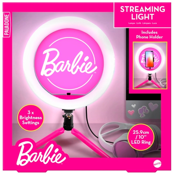 Trepied cu lampă Paladone Barbie Streaming Light 259 mm Pink  photo 2