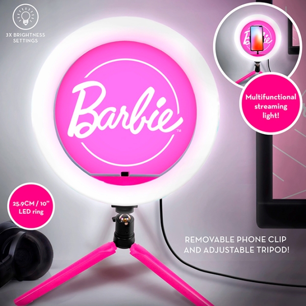 Trepied cu lampă Paladone Barbie Streaming Light 259 mm Pink  photo 4