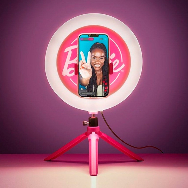 Trepied cu lampă Paladone Barbie Streaming Light 259 mm Pink  photo 6