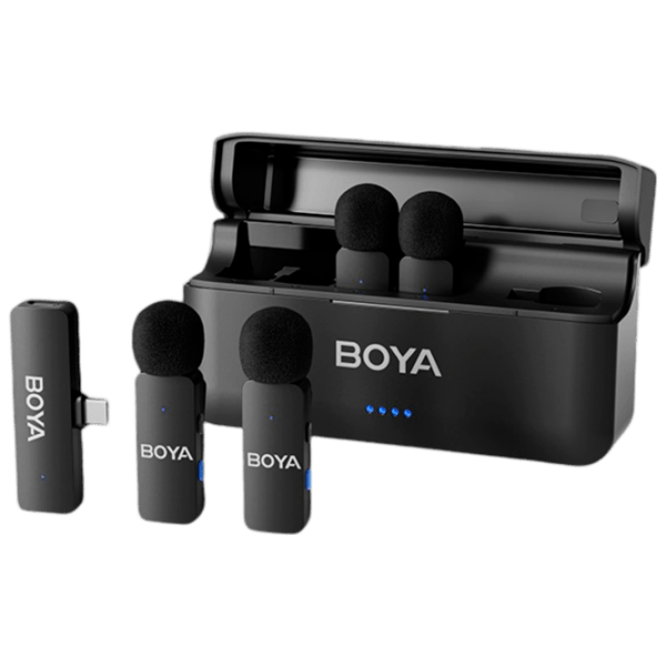 Microfon Boya BY-V4U + Charging Case Black  photo 1