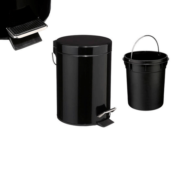 Мусорное ведро 5Five 50318 Black Металл, 3 л photo 2