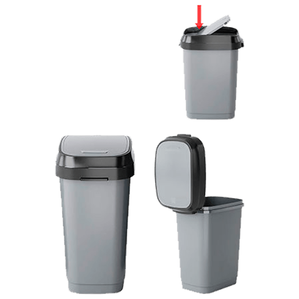 Coș de gunoi Kis 49230 Grey Plastic, 30 l photo 2
