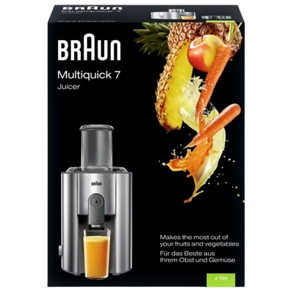 Storcator de fructe Braun J700 Silver 1000 W, , Numărul de viteze: 2 photo 10