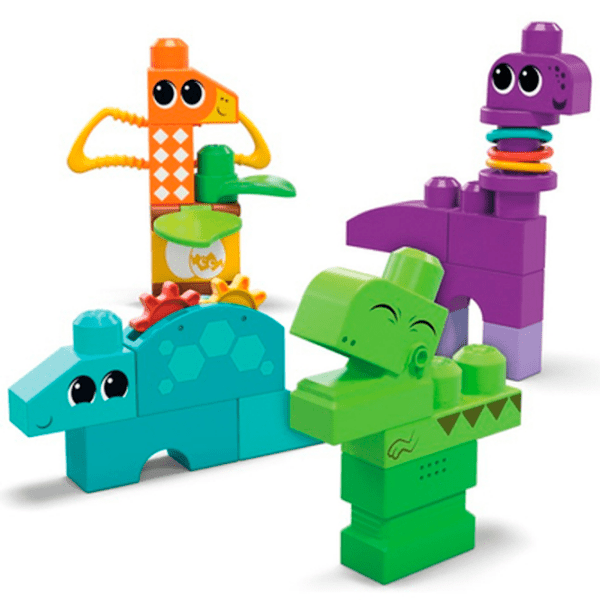 Constructor Fisher Price Squeak'n Chomp Dinos Multicolor Numărul de piese 24, 1+ photo 2
