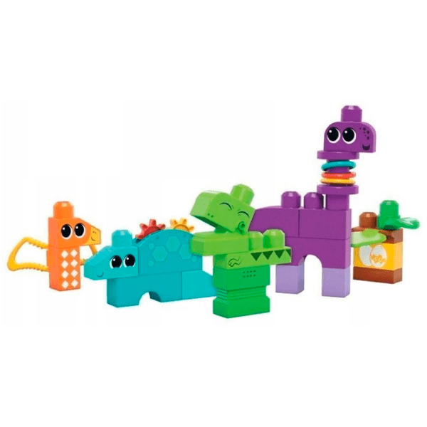 Constructor Fisher Price Squeak'n Chomp Dinos Multicolor Numărul de piese 24, 1+ photo 4