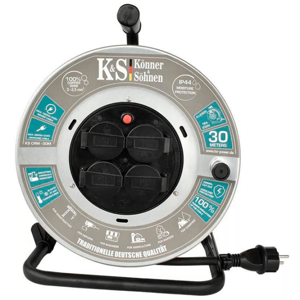 Удлинитель на катушке Könner & Söhnen CRM-30M 30 м Серый  photo 3