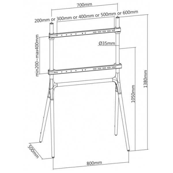 Кронштейн ТВ Reflecta Elegant 70W Черный VESA 600 x 400 мм photo 6