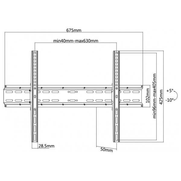 Кронштейн ТВ Reflecta PLANO Slim 70-6040T Черный VESA 600 x 400 мм photo 2