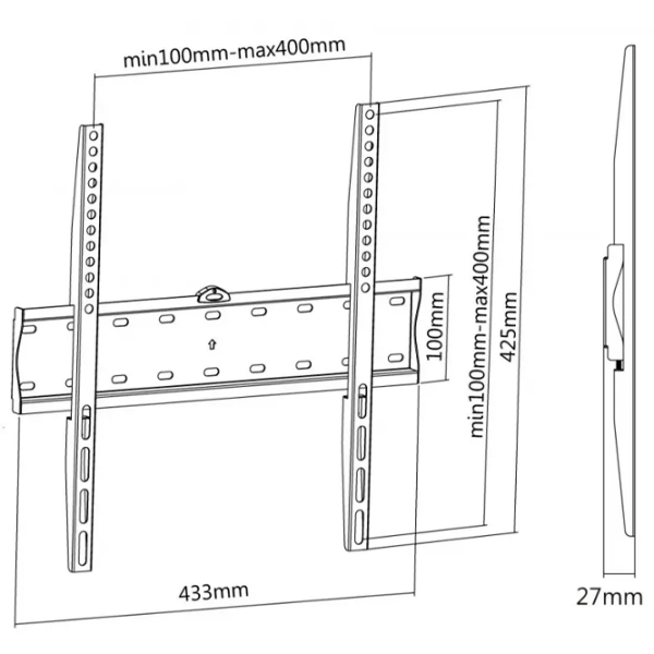 Кронштейн ТВ Reflecta PLANO SLIM 55-4040 Черный VESA 400 x 400 мм photo 4